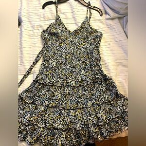 Large mini navy blue sundress with yellow and white flowers. Never worn.